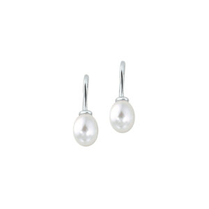 oorhangers parel franse haak zilver gerhodineerd