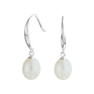 oorhangers parel franse haak zilver gerhodineerd