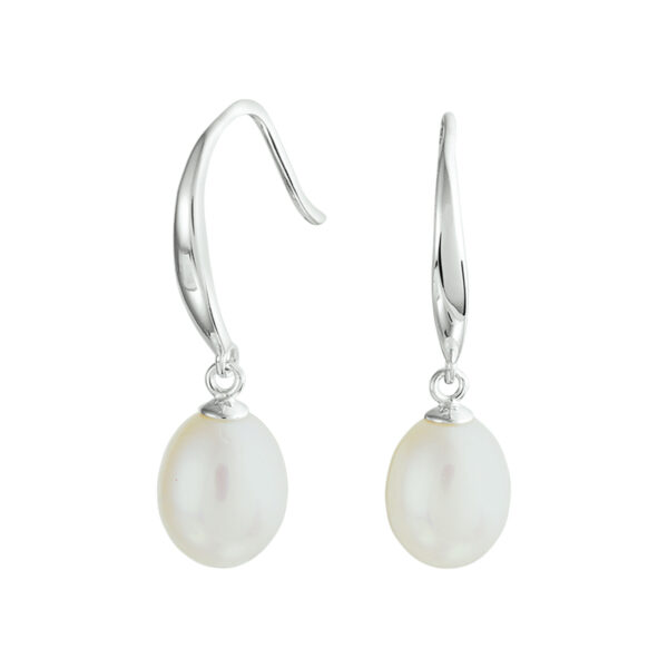 oorhangers parel franse haak zilver gerhodineerd