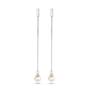 oorhangers parel zilver gerhodineerd