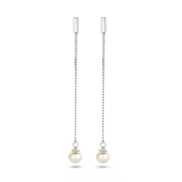 oorhangers parel zilver gerhodineerd
