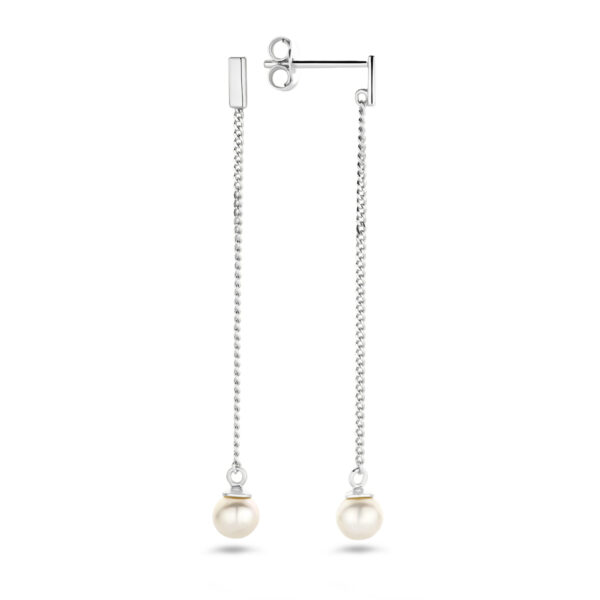 oorhangers parel zilver gerhodineerd - Afbeelding 3