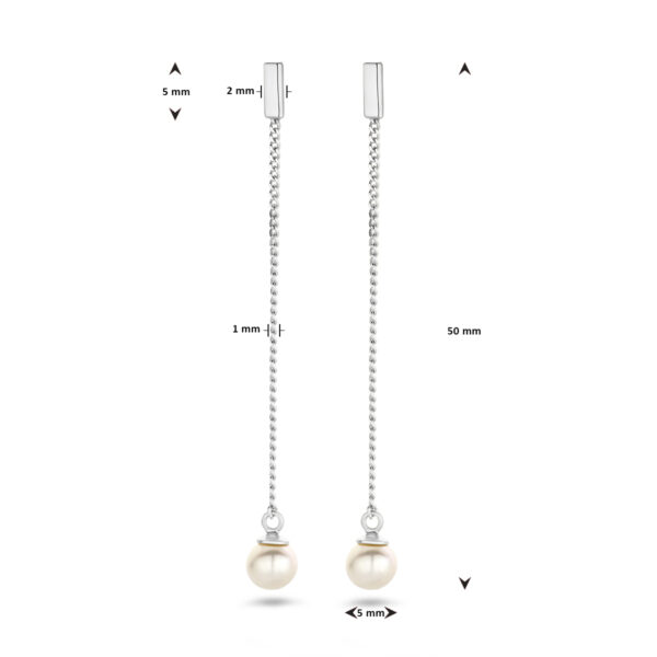 oorhangers parel zilver gerhodineerd - Afbeelding 4