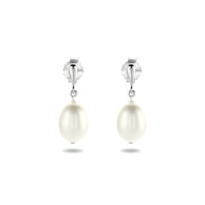oorhangers parel zilver gerhodineerd