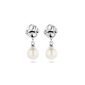oorhangers parel zilver gerhodineerd