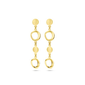 oorhangers poli/mat 14K geelgoud