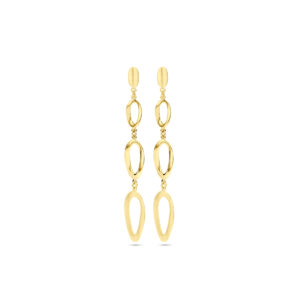 oorhangers poli/mat 14K geelgoud