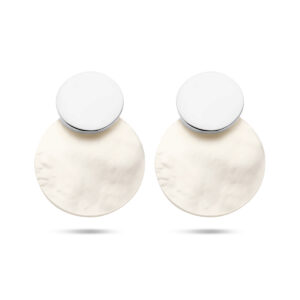 oorhangers rondjes parelmoer zilver gerhodineerd