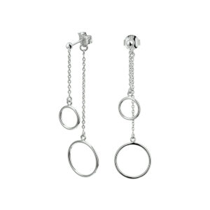 oorhangers rondjes zilver gerhodineerd