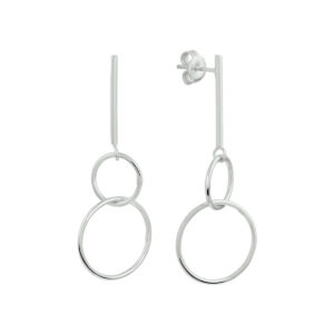 oorhangers rondjes zilver gerhodineerd