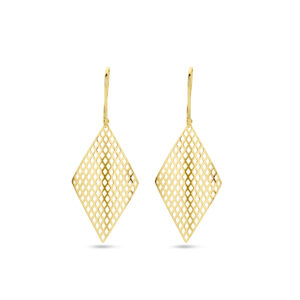 oorhangers ruit franse haak 14K geelgoud