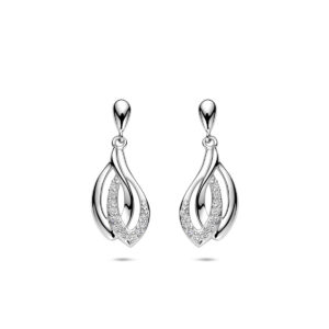 oorhangers zirkonia 22 mm zilver gerhodineerd