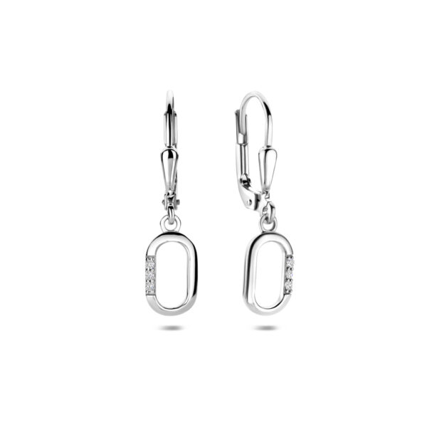 oorhangers zirkonia brisur haak 25 mm zilver gerhodineerd - Afbeelding 3