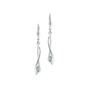 oorhangers zirkonia poli/mat brisur haak zilver wit