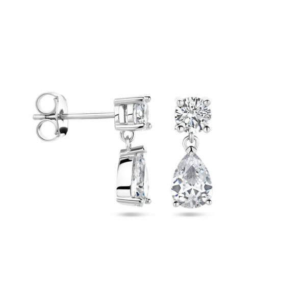 oorhangers zirkonia zilver gerhodineerd - Afbeelding 3