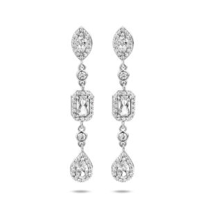 oorhangers zirkonia zilver gerhodineerd