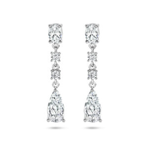 oorhangers zirkonia zilver gerhodineerd