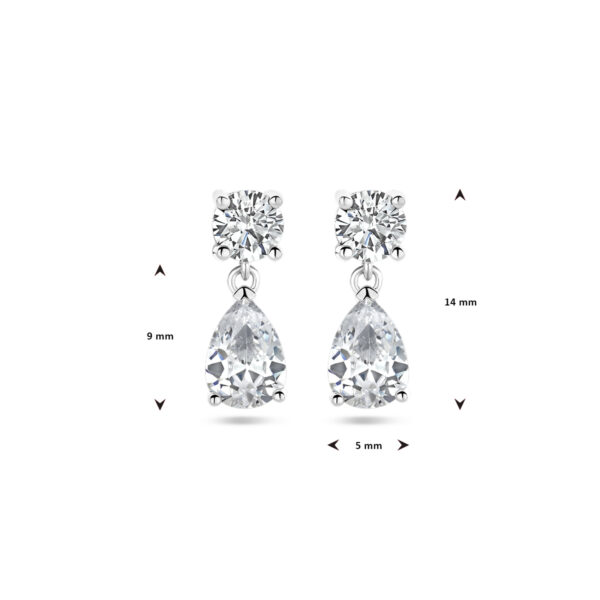 oorhangers zirkonia zilver gerhodineerd - Afbeelding 4