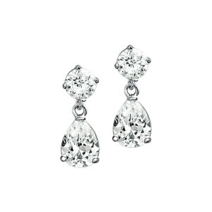 oorhangers zirkonia zilver gerhodineerd