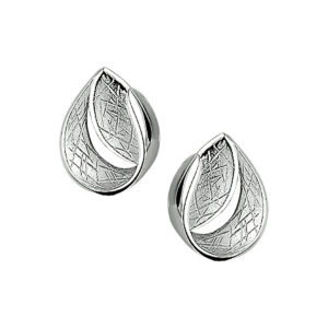 oorknoppen gescratcht zilver gerhodineerd