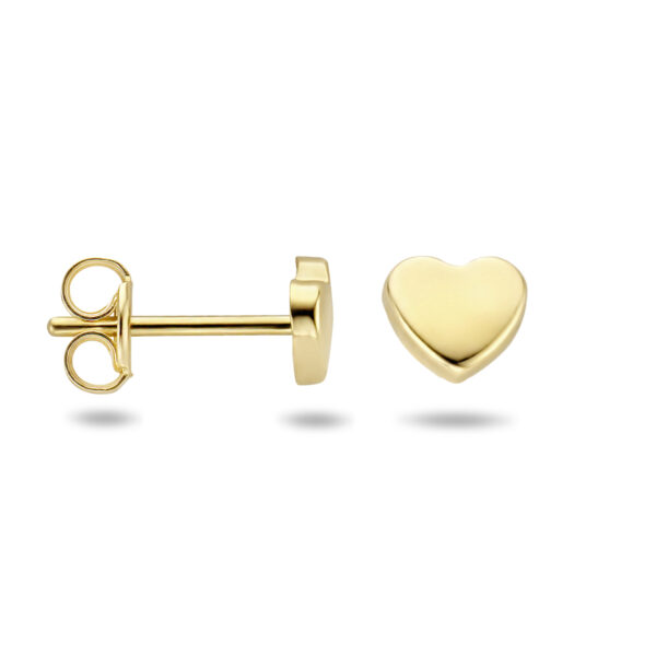 oorknoppen hart 4 mm 14K geelgoud - Afbeelding 3