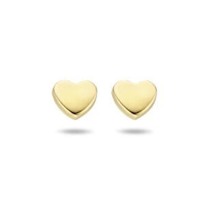 oorknoppen hart 4 mm 14K geelgoud