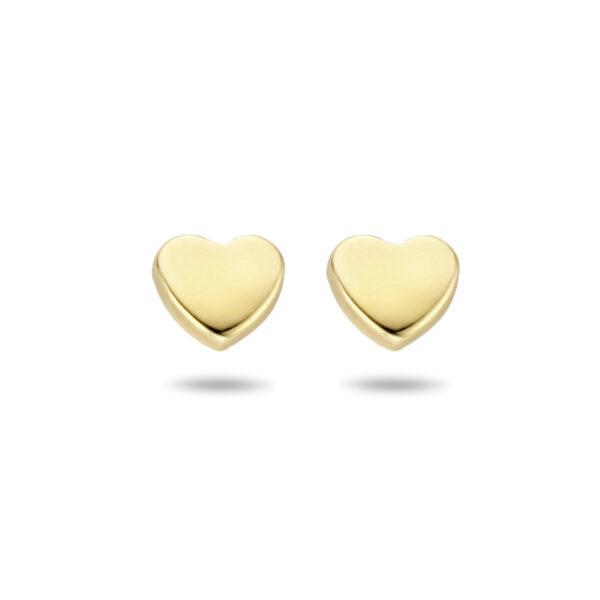 oorknoppen hart 4 mm 14K geelgoud
