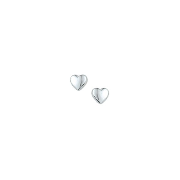 oorknoppen hart zilver gerhodineerd