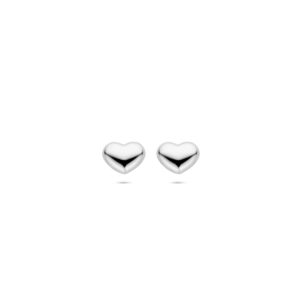 oorknoppen hartje 8,5 mm zilver gerhodineerd