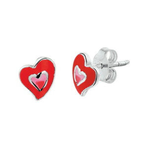 oorknoppen hartje zilver gerhodineerd