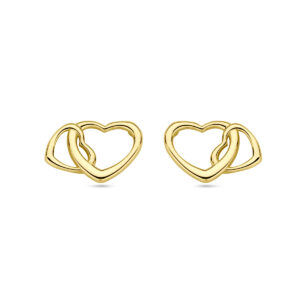 oorknoppen hartjes 14K geelgoud