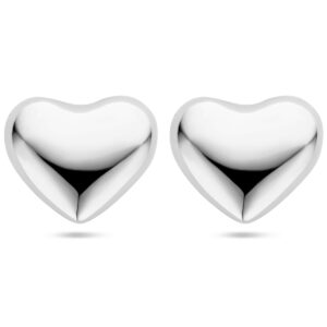 oorknoppen hartjes 27 mm zilver gerhodineerd