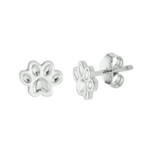 oorknoppen hondenpoot zilver gerhodineerd