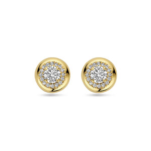 oorknoppen lab grown diamant 0.75ct (2x 0.375ct) h si 14K geelgoud