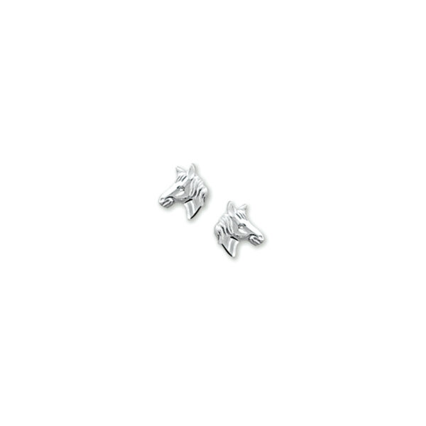 oorknoppen paardenhoofd zilver gerhodineerd