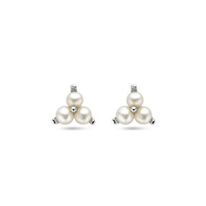 oorknoppen parel zilver gerhodineerd
