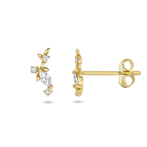 oorknoppen zirkonia 14K geelgoud - Afbeelding 3
