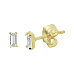 oorknoppen zirkonia 14K geelgoud