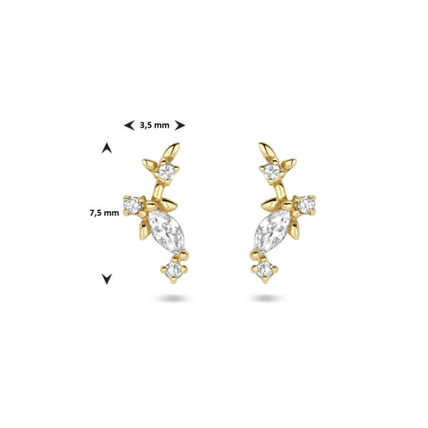 oorknoppen zirkonia 14K geelgoud - Afbeelding 4