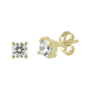 oorknoppen zirkonia 14K geelgoud