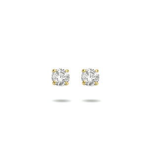 oorknoppen zirkonia 14K geelgoud