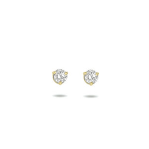 oorknoppen zirkonia 14K geelgoud