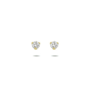 oorknoppen zirkonia 14K geelgoud