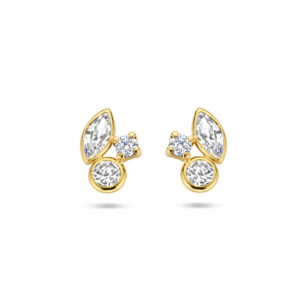 oorknoppen zirkonia 14K geelgoud