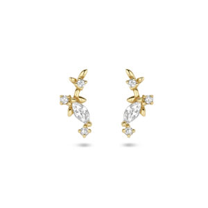 oorknoppen zirkonia 14K geelgoud