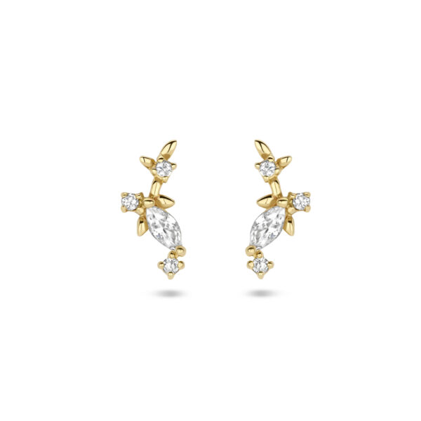 oorknoppen zirkonia 14K geelgoud