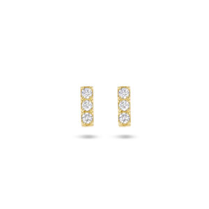 oorknoppen zirkonia 14K geelgoud