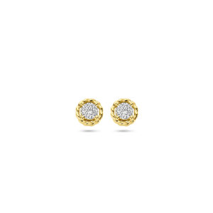 oorknoppen zirkonia 14K geelgoud