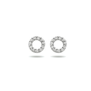 oorknoppen zirkonia 14K witgoud
