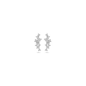 oorknoppen zirkonia 15 mm zilver gerhodineerd